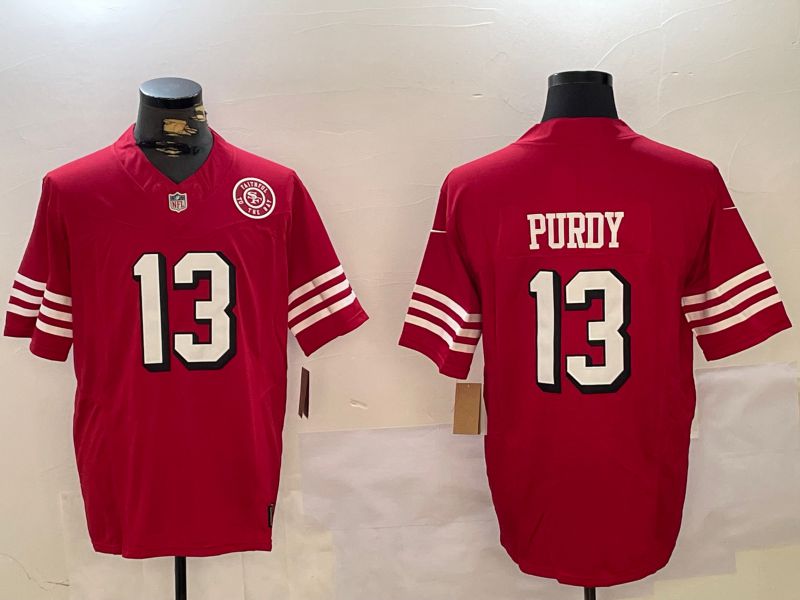 Men San Francisco 49ers #13 Purdy Red Three generations 2024 Nike Vapor Limited NFL Jersey style 6->san francisco 49ers->NFL Jersey